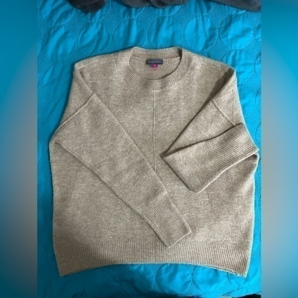 Vince Camuto drop sleeve sweater camel XS oversized boyfriend - Picture 4 of 12